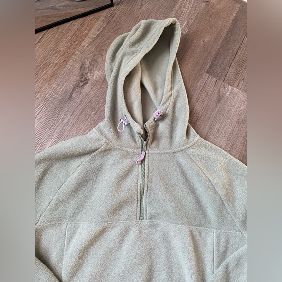 SO Quarter Zip Fleece Pullover Sweatshirt Fuzzy Sherpa Teddy Sage Green L XL - Picture 3 of 7